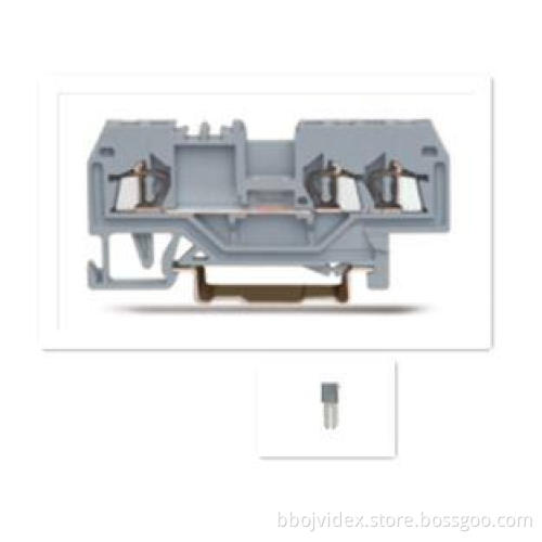 3 Pin 24 - 12 AWG 600V 30 Amp Spring Terminal Block , Size